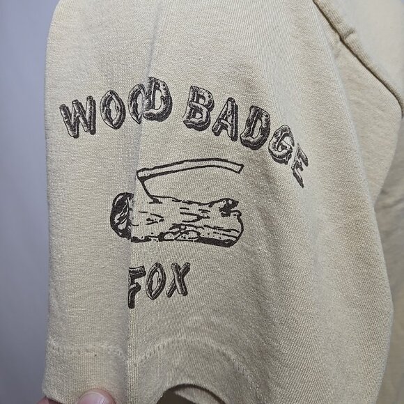 Vintage Wood Badge Fox Single Stitch Tee Shirt Adult Size Large 1982 BSA Sketch - Picture 3 of 9